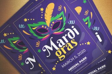 25+ Best Mardi Gras Templates: Masks, Flyers, Invitations & More