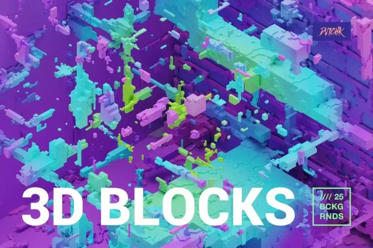 View Information about 3D Blocks Colorful Geometric Backgrounds