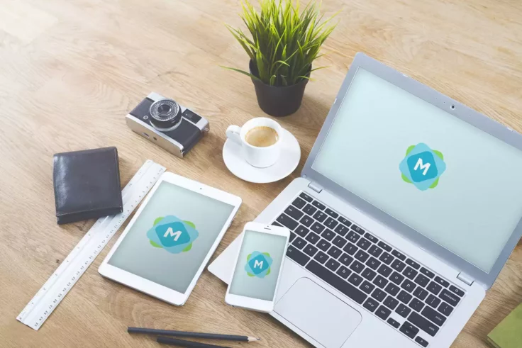 View Information about Apple Device Desk Mockup