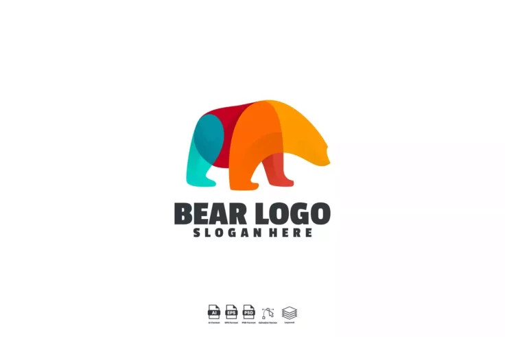 View Information about Colorful Bear Simple Logo Template