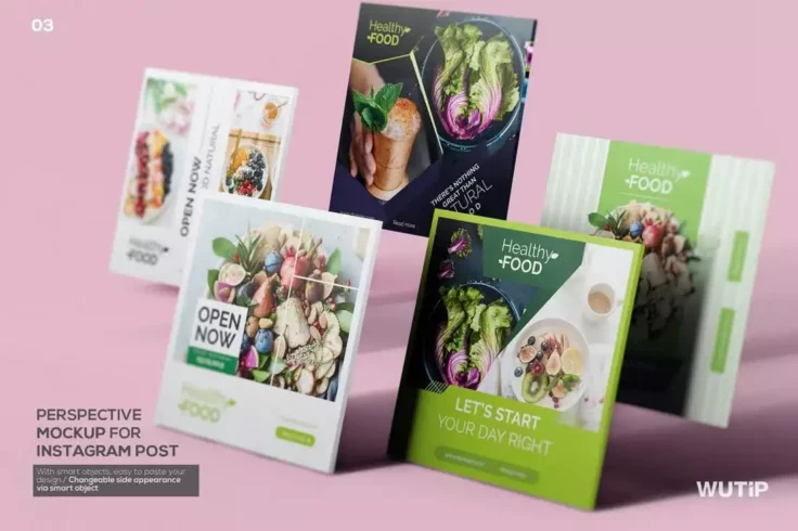 View Information about Instagram Post Mockup With Perspective View