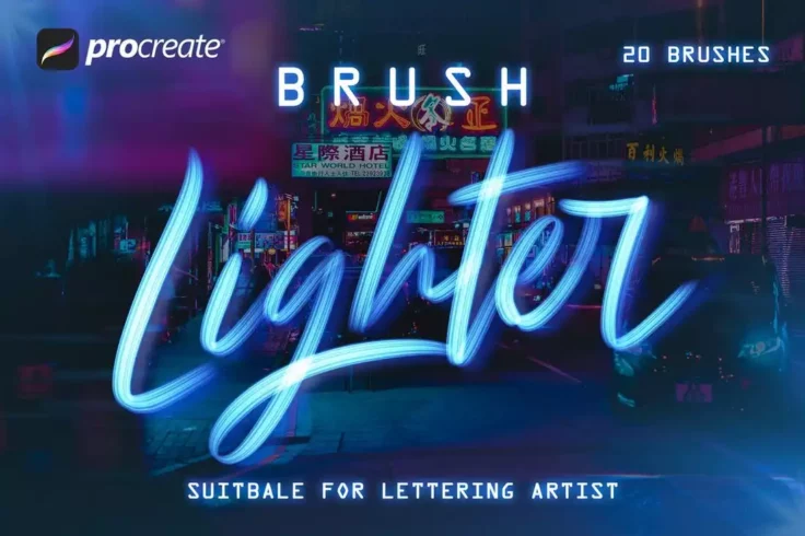 View Information about Lighter Brushes Procreate Lettering Brushes