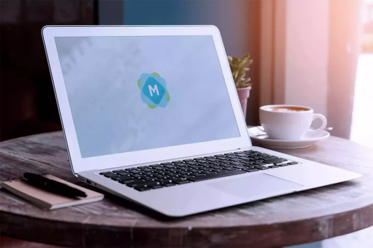 View Information about MacBook Air & Coffee Mockup