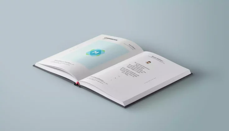 View Information about Open Hardcover Book Mockup