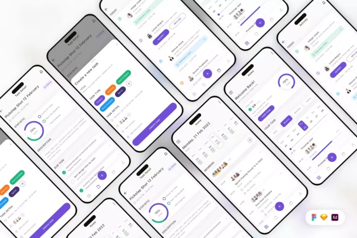 View Information about Task Management Mobile App UI Kit