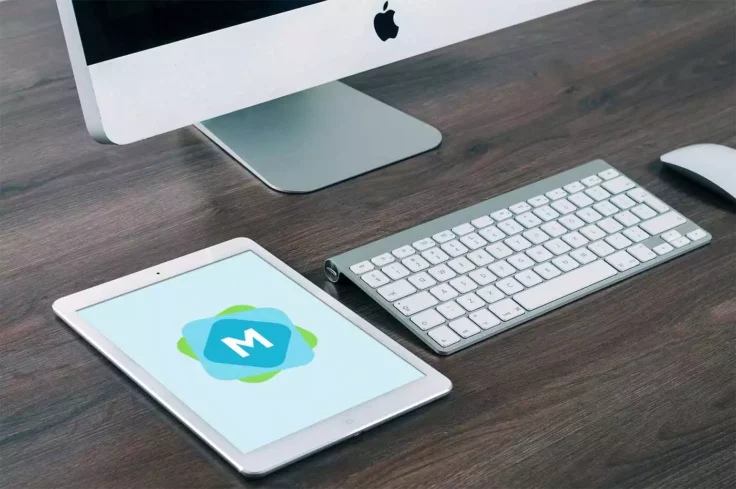 View Information about White iPad & Wooden Desk Mockup